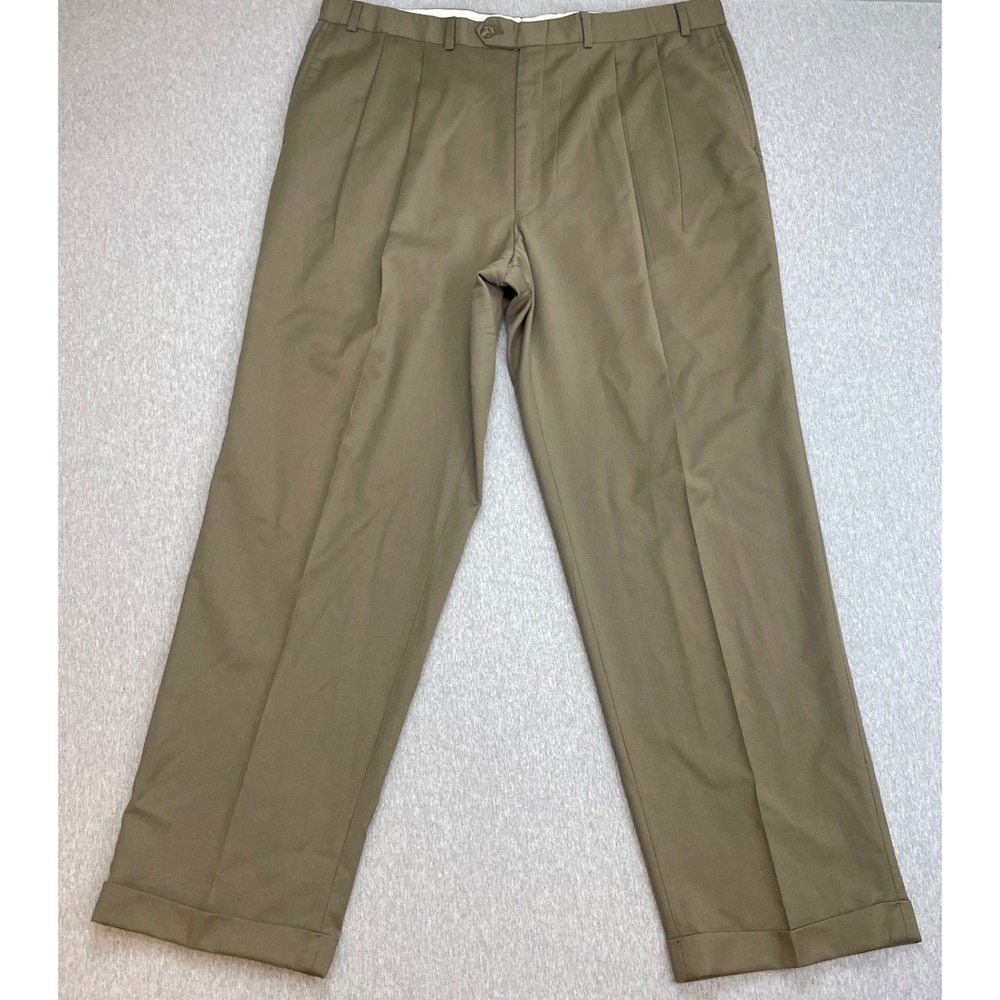 Lauren Ralph‎ Lauren Pants Mens 40 x 32 Brown 100% Wool Pleated Cuffed Dress